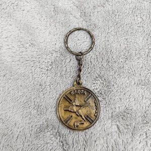 Nazca Peru Keychain Brass Colored metal Medallion Souvenir Condor